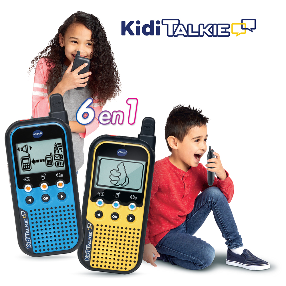 KidiTalkie 6 en 1 color rosa, Walkie-Talkie para niños, conversaciones  seguras y privadas para hablar a distancia VTech