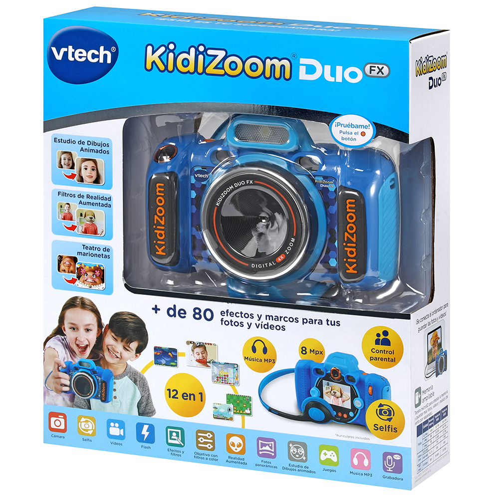 Kidizoom Duo FX azul, Cámara de fotos infantil para niños  - VTech