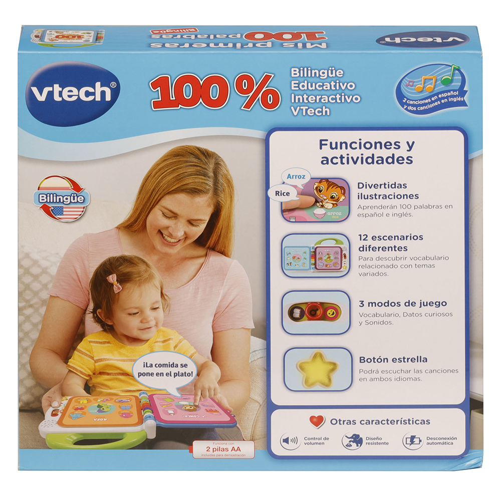 VTech - Mis Primeras 100 Palabras Bilingüe, Libro Educativo Para Niños ...